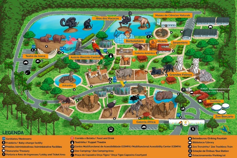 Mapa da Zoo de Brasília 